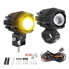 Motorcycle LED Fog Light 60W 20000LM Auxiliary Lights 7 Modes Pair 2.5 inch
