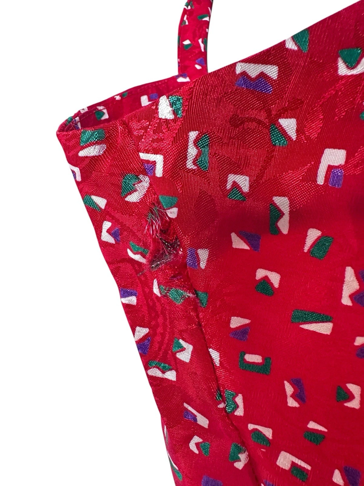 UNDERCOVER Abito rosso piccolo vintage Victoria's Secret etichetta oro nighty smerlato svasato anni 90 P