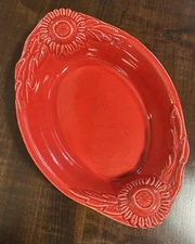 Appolia Red Ceramic Baking Dish, Made In Italy, Pre-owned