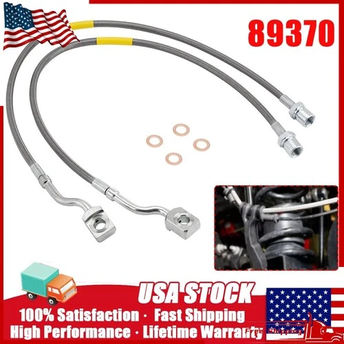2PCS Front Steel Extended Brake Lines 89370 fit Silverado Sierra 1500 2007-2019