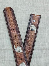 vintage USA made TOOLED buckle belt EAGLE leather 40 america WESTERN harley