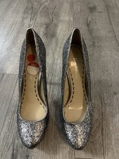 GUC Vintage Silver Enzo Angiolini Pumps Size 7.5. So Stunning Classy Sparkly
