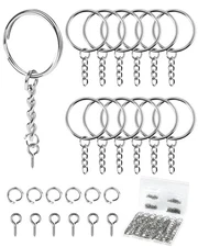FIVEIZERO 300Pcs Key Rings Kit, 100Pcs Key Ring with Chain, Keyrings Kit,100...