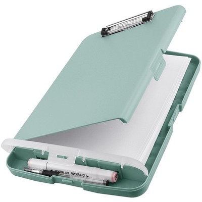 Nursing Clipboard with Storage 8.5x11 Inch Grey Green Plastic Folder Pen Holder