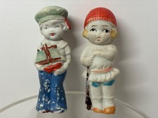 2 = Pair VTG Frozen Charlotte - Penny Dolls / Bisque Japan / Sailor, Sailboat