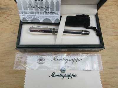 278◆Montegrappaシャープペン純銀製925 ヴィンテージ本体+袋のみ New Montegrappa 1999 Sterling Silver Medium ELEGANZA Fountain Pen
