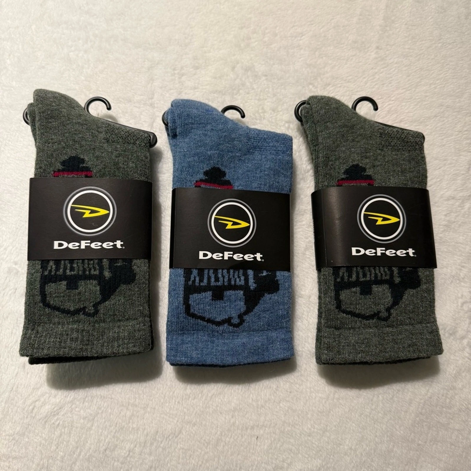 DeFeet Woolie Boolie Wool blend crew socks 6” The Shock Howse sz small Hike Run