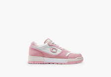 Coach Soho Pink/White Low Top Lace Up Leather Cushioned Sneakers US 8.5 B