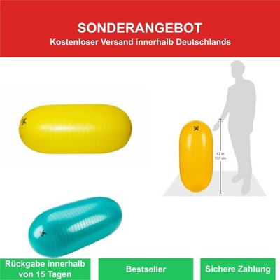 Cando Gymnastikrolle Pill Ball 40cm x 90cm Gelb - Fitnessball