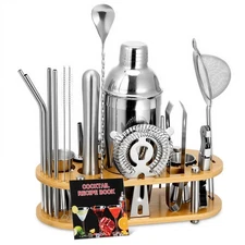 Bartender Kit, 23 Piece Professional Cocktail Shaker Set with Stand Shaker Sp...