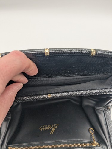 Vintage Meyers USA Lizard Skin Black Handtasche Abendtasche - Bild 9 von 15