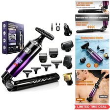Back Shaver Men 5 in 1 Grooming Kit Adjustable Long Handle IPX6 Waterproof Body