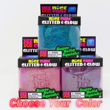 Nee Doh Nice Cube Ice Glitter Glow Stress Fidget Toy Solid Squish Sensory Cube