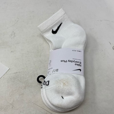 Nike Performance Cushion Quarter Socks 3pr White/Black - Medium