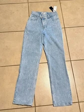 Women’s Abercrombie Fitch Ultra High Rise 90s Straight Jean Button Fly Sz 25 Y2K