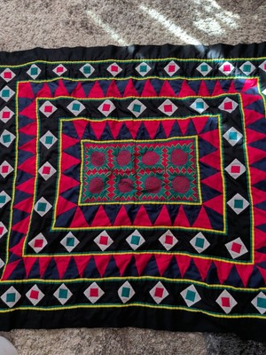 Uzbek antique vintage suzani handmade embroidery home decor 48''X48''