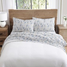 - Queen Sheets, 4-Piece Cotton Flannel Bedding with Matching Pillowcases, Dee...