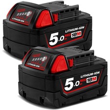 2X *TWIN PACK* 18v 5.0Ah Li-ion Batteries - Genuine FOR Milwaukee M18B5 Uk Stock