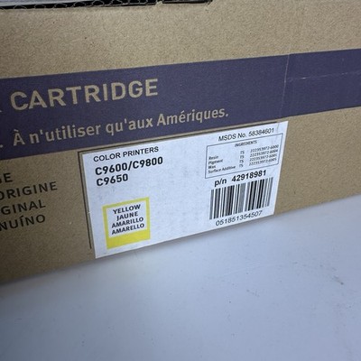 Genuine Okidata 42918981 Yellow Toner Cartridge C9600/9650/9800