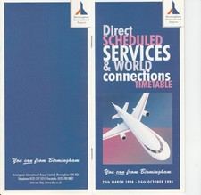 Flugplan Birmingham Airport 1998 Timetable