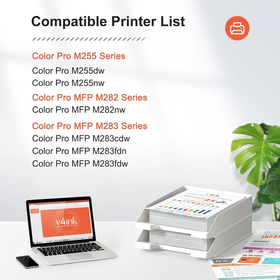 WITH CHIP W2110A For HP 206A Toner Black lot LaserJet Pro M283fdw M283cdw M255 - Image 2 of 4