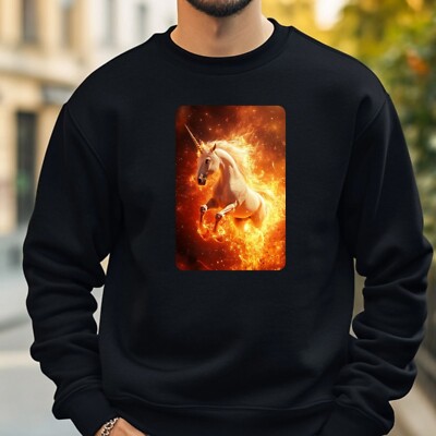 Einhorn in Flammen Sweatshirt Kuschelig und Perfekt für jeden Anlass S bis 4XL