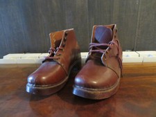 ancienne petite chaussure cuir et bois taille 20