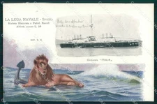 La Spezia Naval League Ship Italy Art Nouveau postcard MT7500