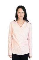 S Nic + Zoe Peach Low Front Side Gathered Long Sleeve Cotton Blend Blouse on sale S Nic + Zoe Peach Low Front Side Gathered Long Sleeve Cotton Blend Blouse on sale