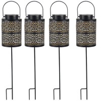 Lunartec 4Er-Set Metall-Solar-Laternen Stehend, HäNgend & Mit Erdspieß, IP44