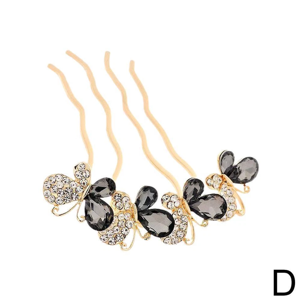 Wedding Bridal Hair Comb Diamante Crystal Rhinestone Clip Pin Slide Tiara Y5V9 - Image 4 of 4