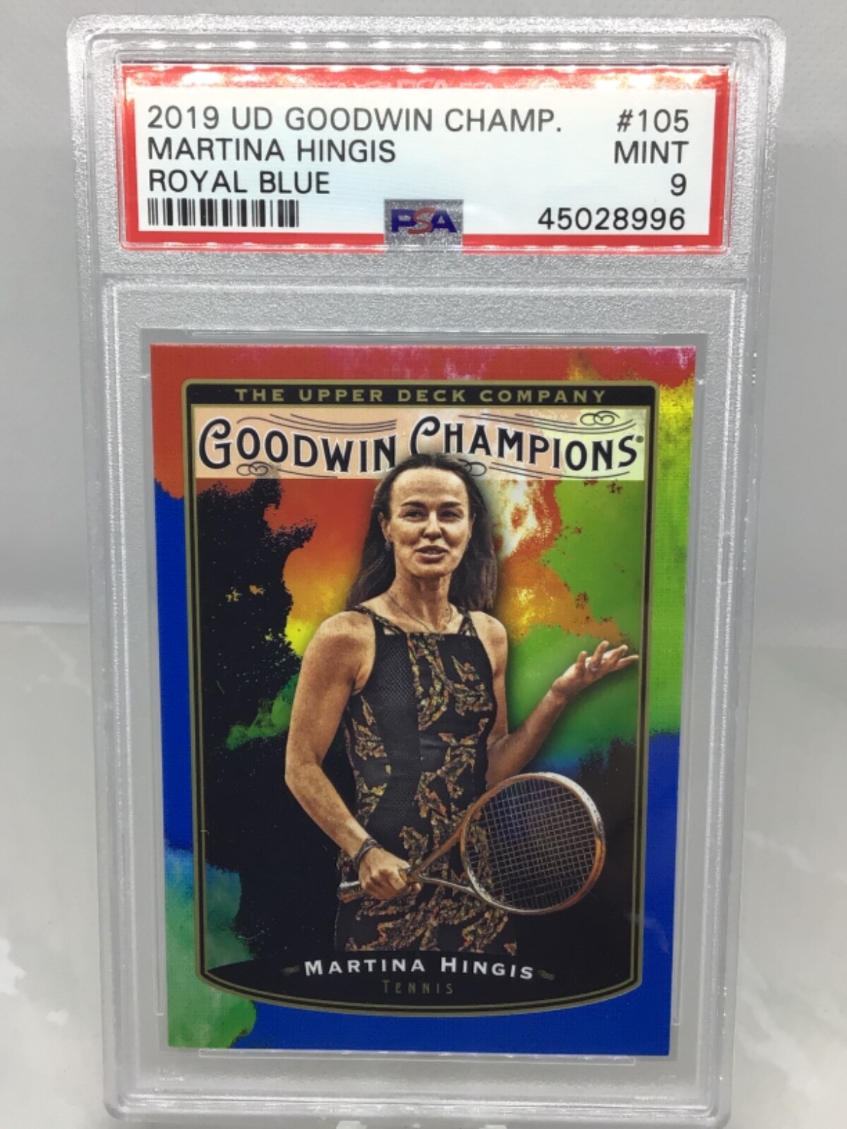 2019 UD Goodwin Champ #105 Royal Blue Martina Hingis PSA 9 (Top Pop, Pop 1)