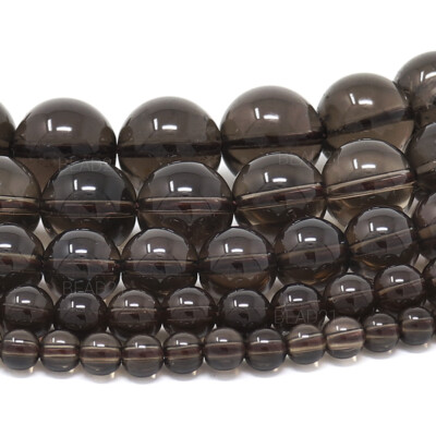 Smoky Quartz Beads Round 4mm 6mm 8mm 10mm 12mm 15.5'' Strand