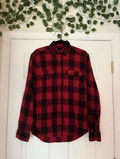 Red And Black Buffalo Plaid Flannel Shirt Size S