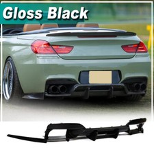 For BMW F06 F12 F13 M6 2013-2019 Gloss Black Rear Bumper Diffuser Lip Splitters