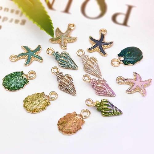 26Pcs Mixed Starfish Conch Shell Metal Charms Pendant DIY Jewelry Making - USA - Picture 6 of 15