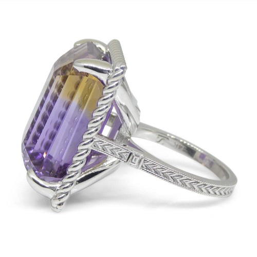 32ct Ametrine & Diamond Cocktail Ring set in 14k White Gold - Picture 14 of 24