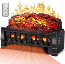 Electric Fireplace Insert Log Heater 21",Adjustable 5 Flame Brightness,5 Speed
