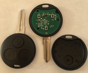 ProPlip Clé Complète Avec électronique à Programmer Pour Smart Roadster Forfour Fortwo City 450 TELECOMMANDE 433 434 MHz