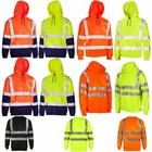 HI VIS VIZ HOODED SWEATSHIRT HIGH VISIBILITY REFLECTIVE WORKWEAR FLEECE JACKET