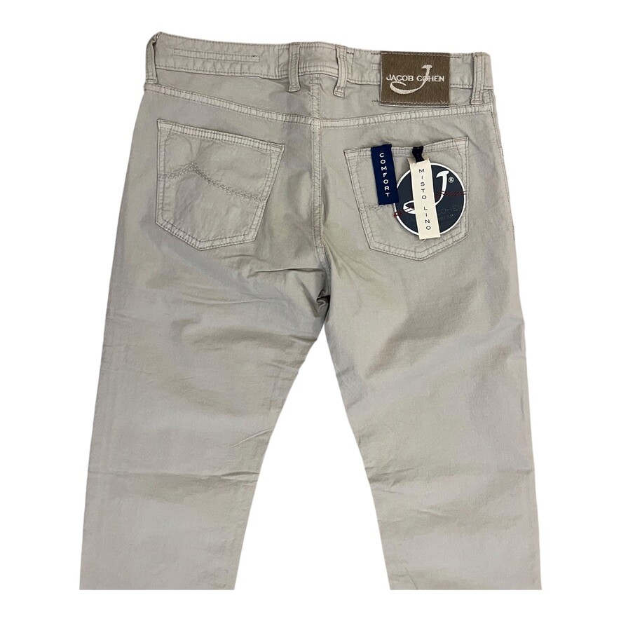 Jacob Cohen J622 Misto Lino Comfort Men 5 Pocket Jeans Pants Beige