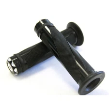 MOTORCYCLE ALUMINUM 7/8" HANDLEBAR RUBBER HAND GRIPS DIRT BIKES BLACK W/ BAR END