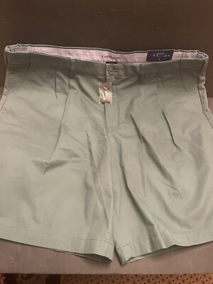 Croft And Barrow Classic Fit Mens Dress Shorts Pleated Size 46 Moss Green  New | eBay