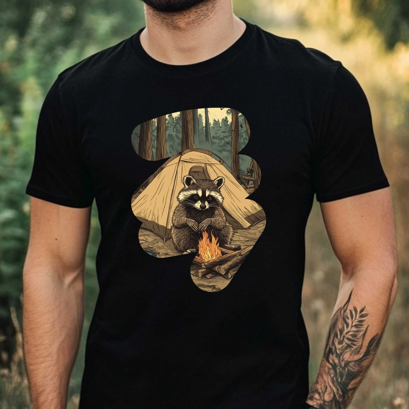 Mens Camping Raccoon Print Cotton T-Shirt Size XS to 5XL
Opens in a new window or tab
