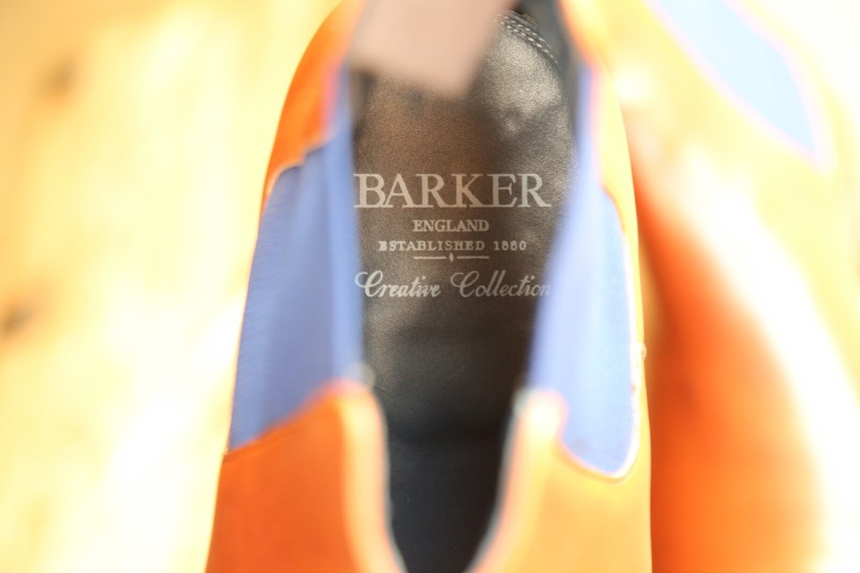 Barker Tan Brown Blue Chelsea Leather Boots Shoes UK 8.5 F US 9.5 EU 42