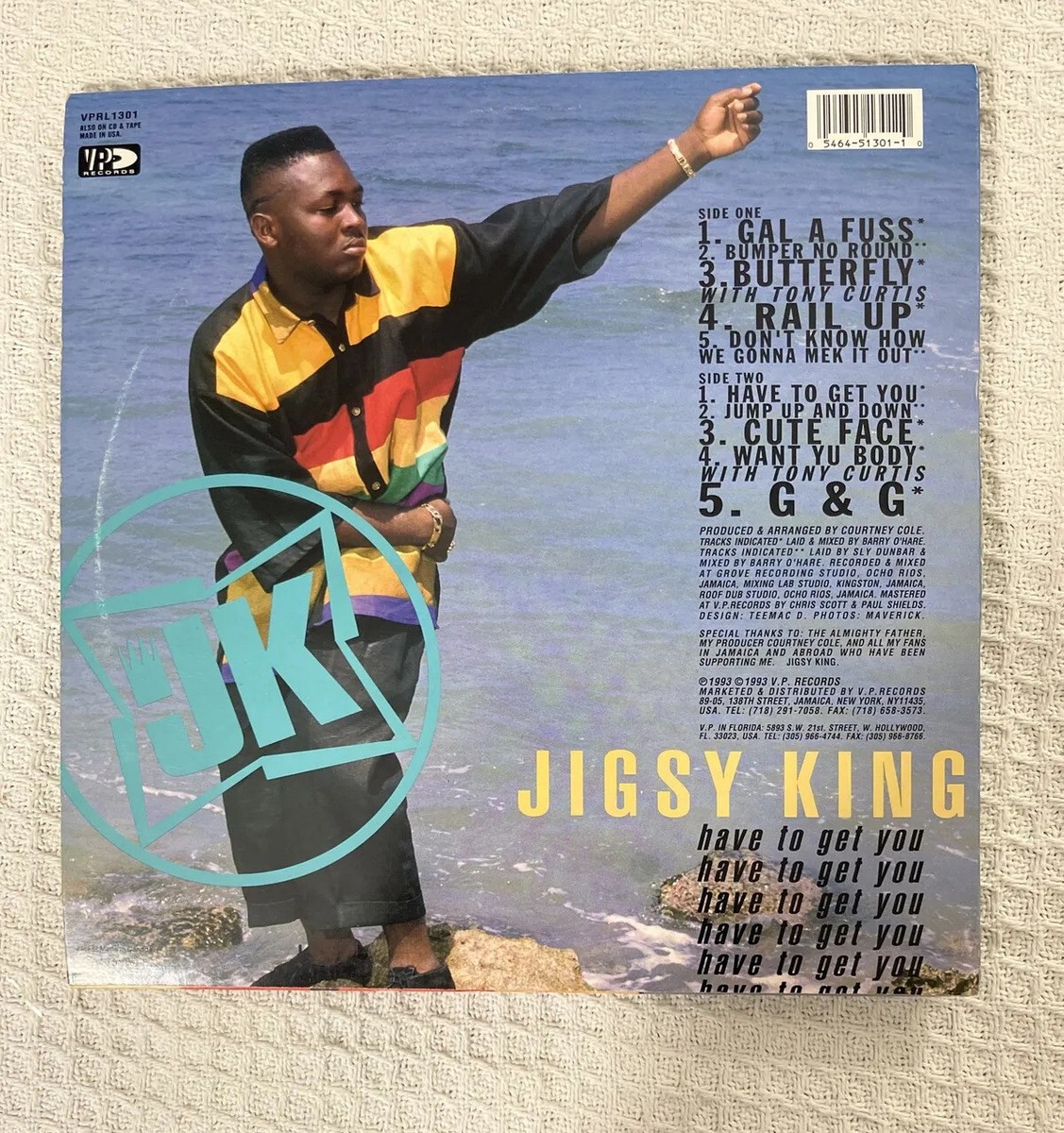 Jigsy King - Have To Get You LP Reggae Vinyl Record VP Records 12