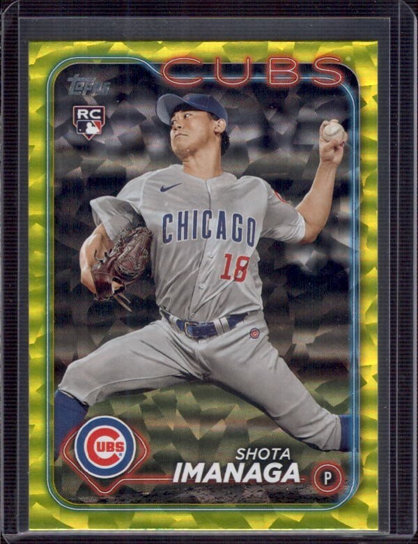 SHOTA IMANAGA 2024 Topps Series 2 #442 Yellow Crackle Foil Rookie RC #06/50