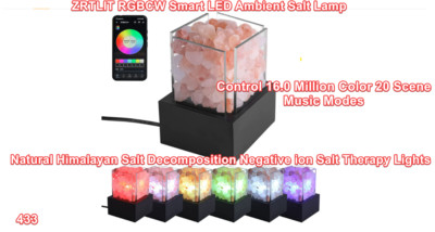 Smart LED Ambient Salt Lamp, Natural Himalayan Salt Decomposition Negative ion