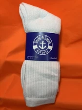 Pack Of 3 Pairs Yacht & Smith Men's White Mid Calf Cotton Crew Socks Size 10-13