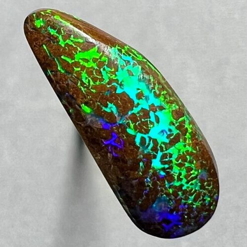 Super Bright Gem * 3ct Natural Australian Solid Matrix Boulder Opal * Video - Zdjęcie 1 z 4